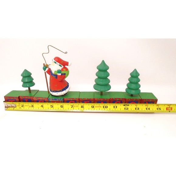 Midwest Importers All Wood "Tis the Season" Santa & Wooden Blocks #13737-6 - Picture 8 of 15